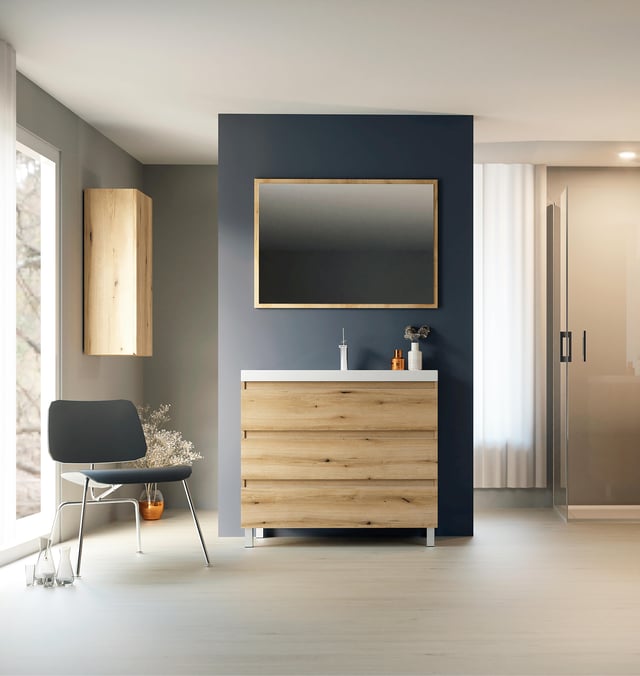 MUEBLE DE BAÑO MODULAR ATLANTIS MIEL 3 CAJONES 80X45CM
