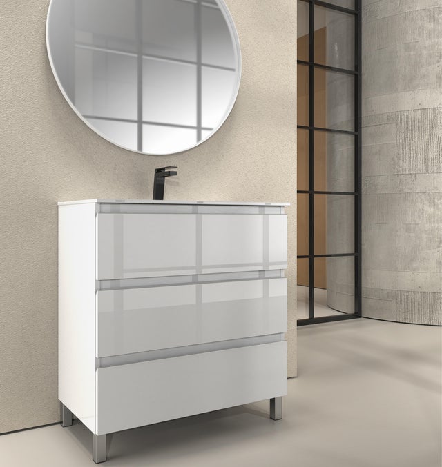 MUEBLE DE BAÑO ATLANTIS BLANCO 3 CAJONES 80X45CM