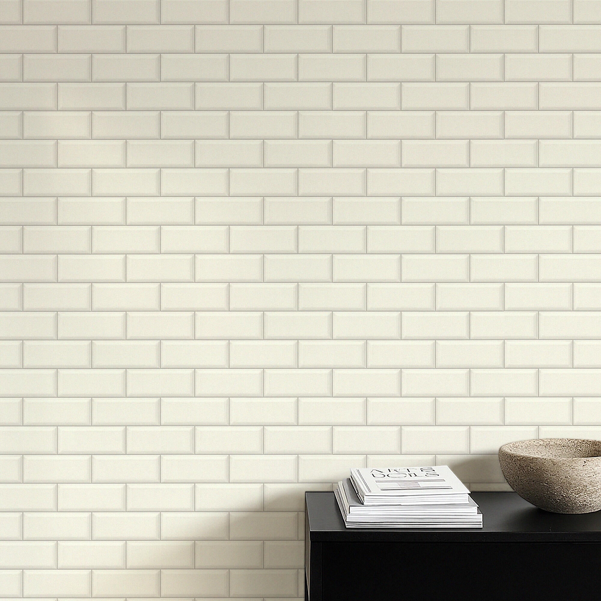 Papel pintado vinilo aplicación cola en pared imitación material materiales 78 utility blanco rasch 53cmx10.05m lavable apto para cocinas o baños