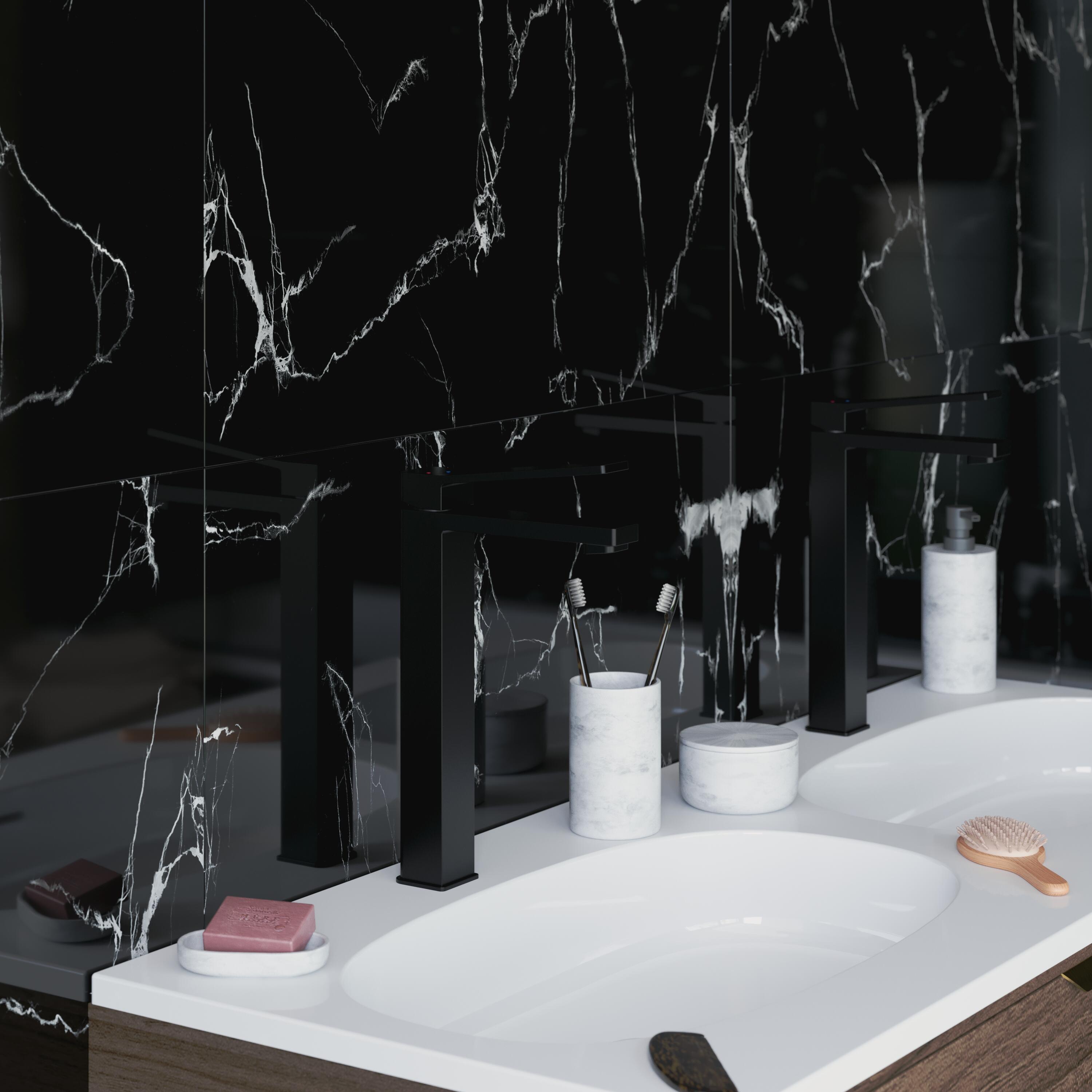 Panele ścienne winylowe 40x70 cm Marble Glossy Renowall marmur czarny Artens - 4