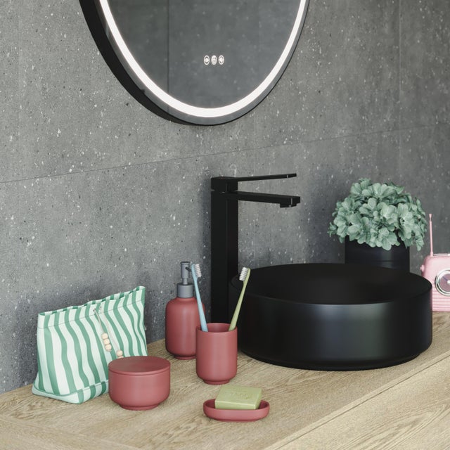 Dalle murale pvc terrazzo gris foncé mat Renowall, ARTENS L.70 l.40.6 cm ep.4 mm