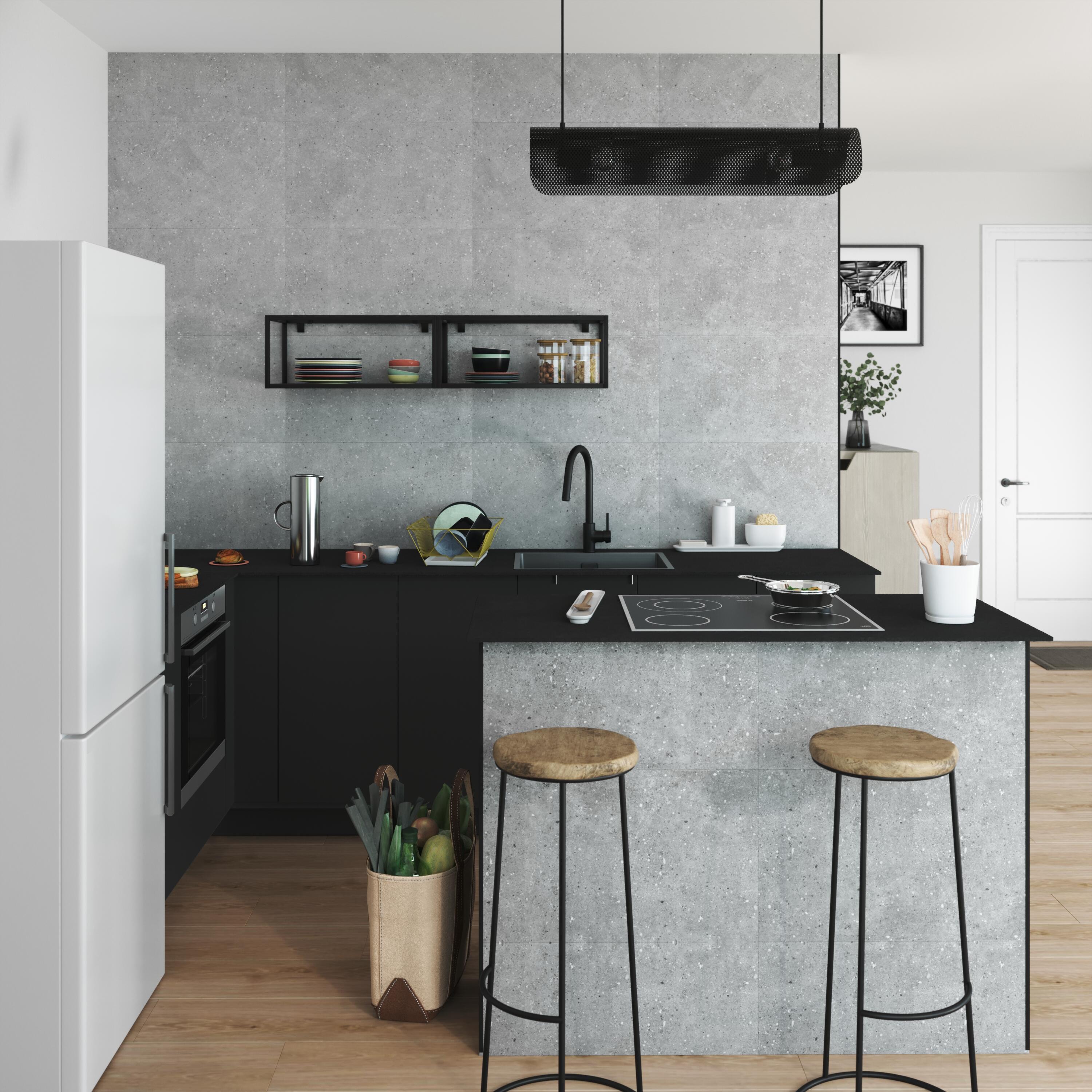 Dalle murale pvc terrazzo gris clair mat Renowall ARTENS L.70 l.40.6 cm ep.4 mm - 9