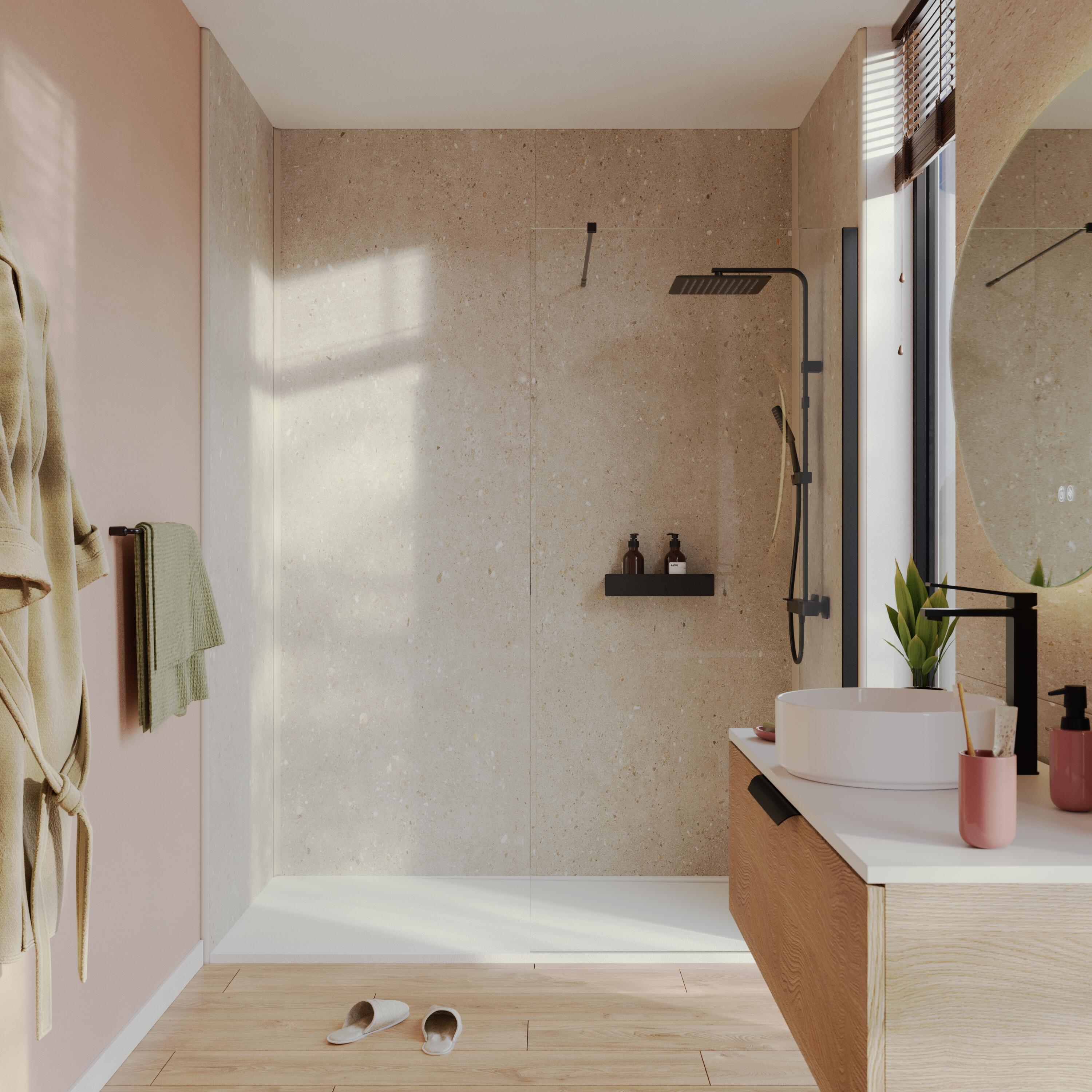 Panneau mural pvc terrazzo beige mat Renowall ARTENS L.260 l.90 cm ep.4 mm - 4
