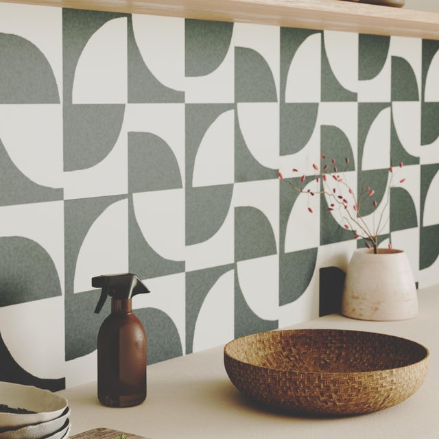 Dalle murale pvc motif vert mat Renowall ARTENS, L.60 l.30 cm ep.3.9 mm