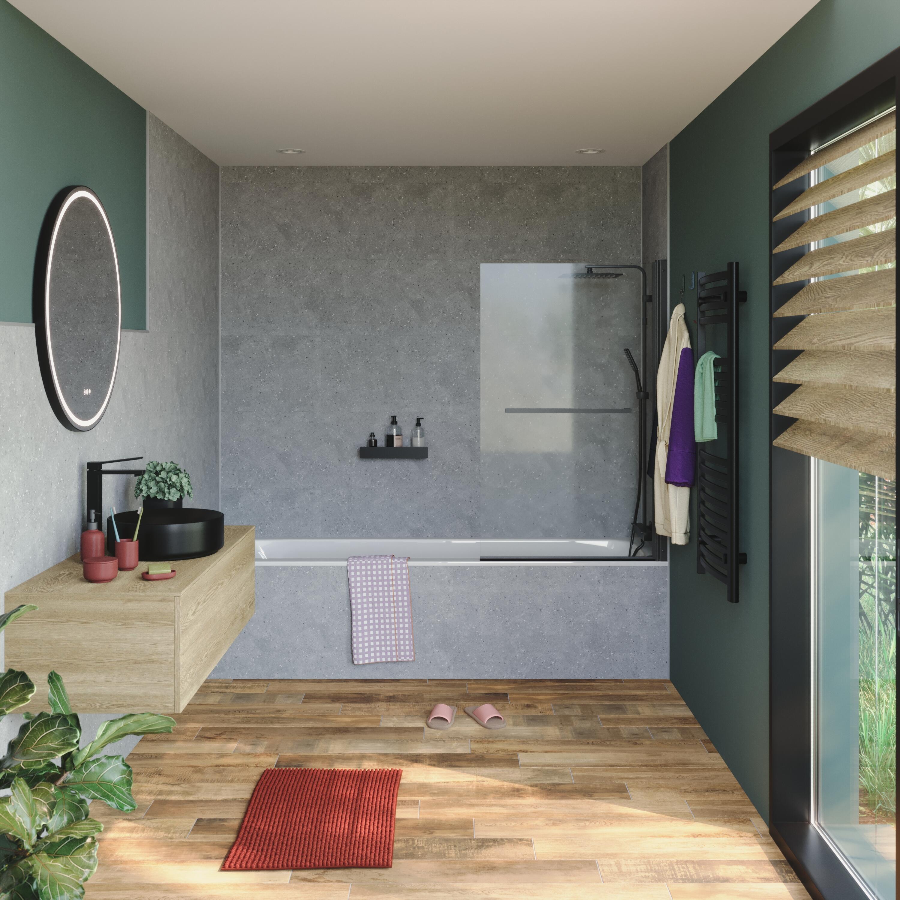 Dalle murale pvc terrazzo gris clair mat Renowall ARTENS L.70 l.40.6 cm ep.4 mm - 4