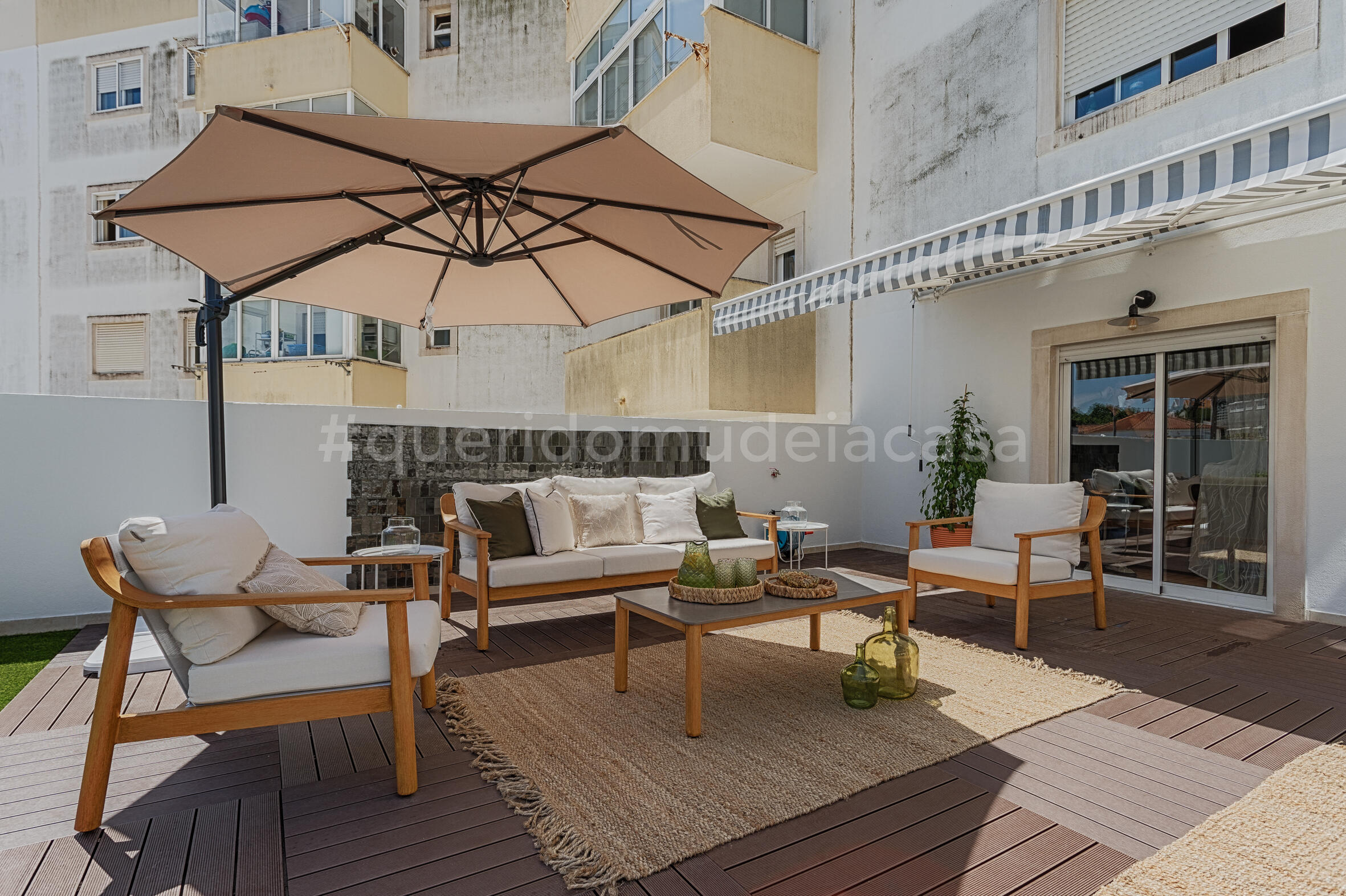 Chapéu de sol NATERIAL AVEA LED TOSTADO D290CM - 7