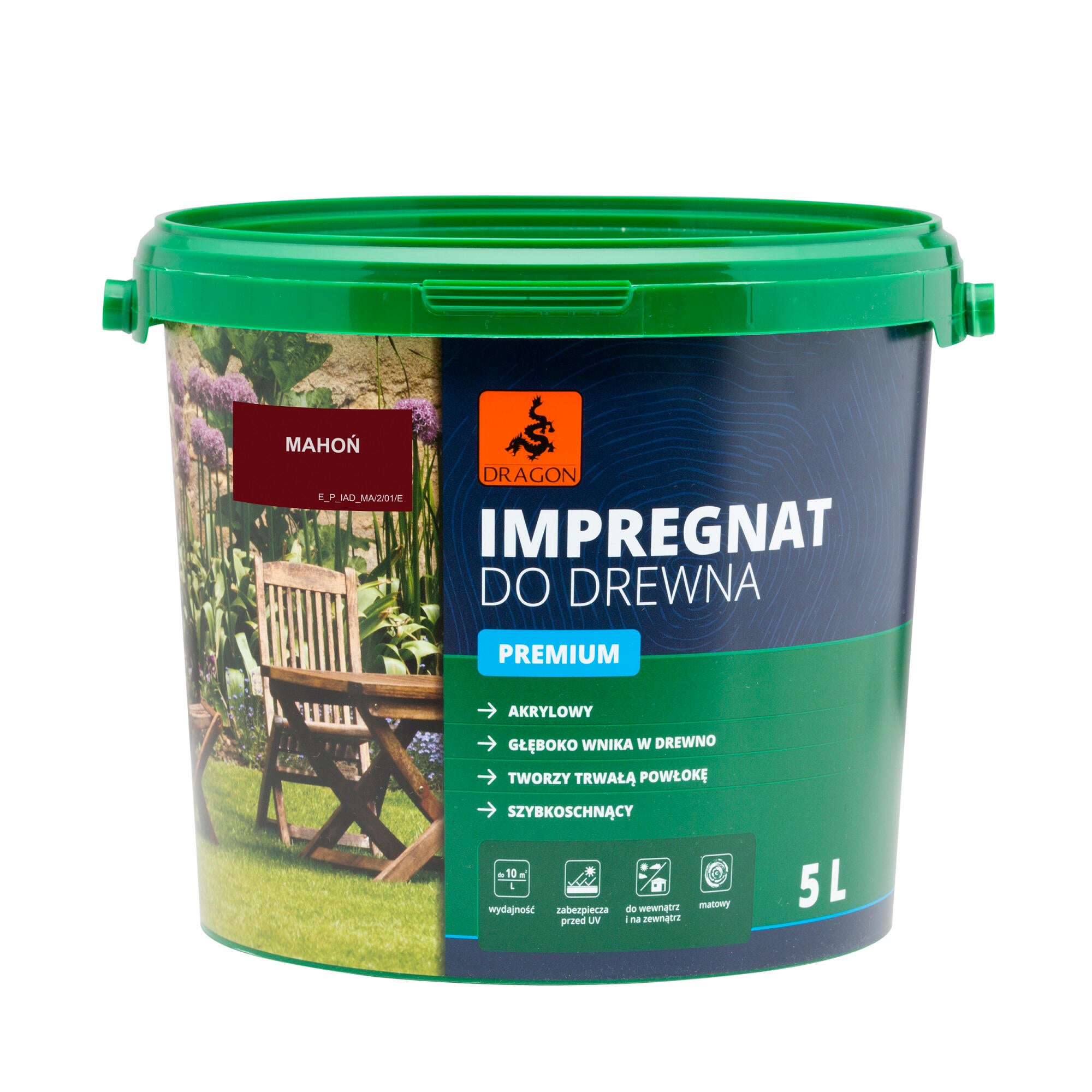 Impregnant pentru lemn Dragon, acrilic, premium , 5 L