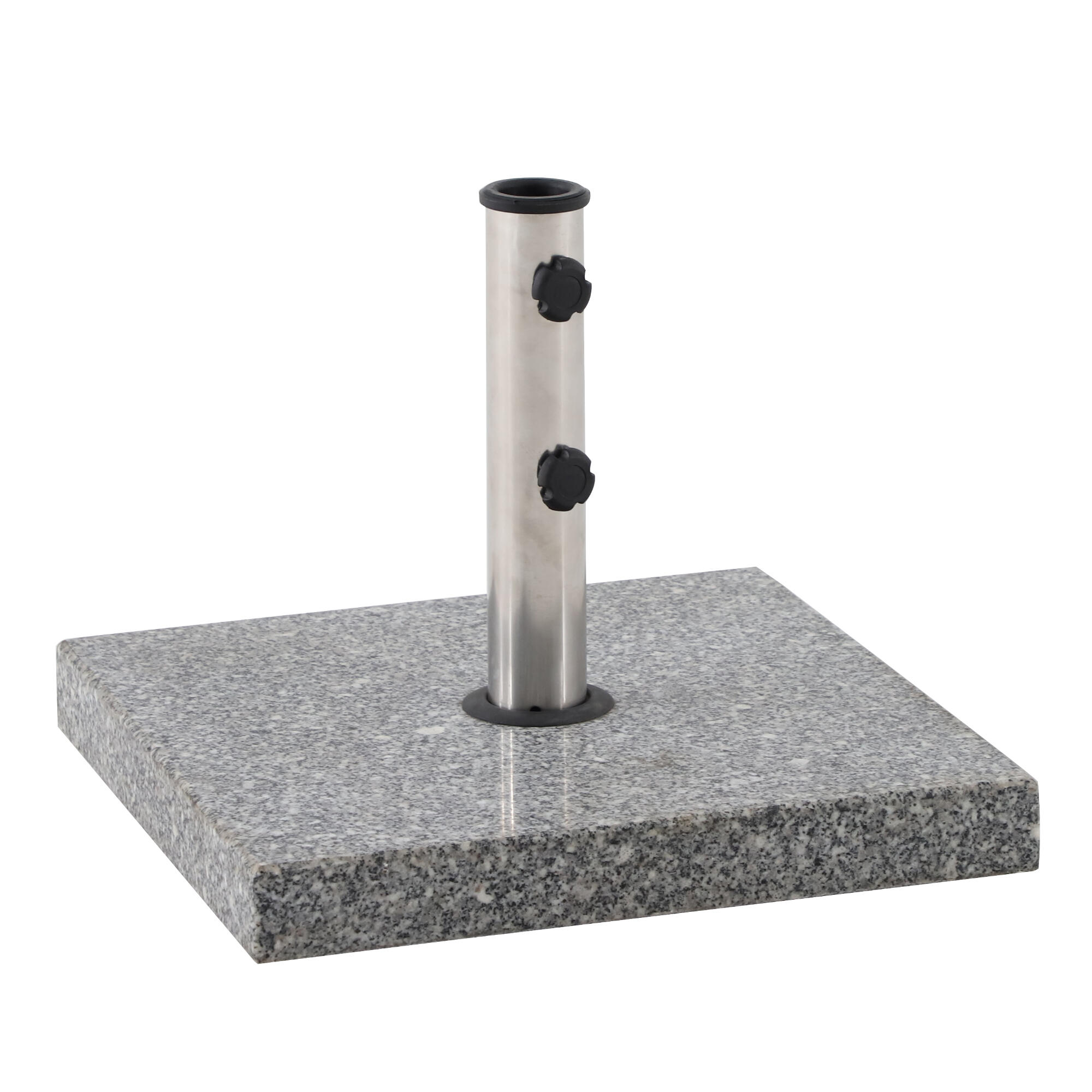 Suport umbrela terasa, granit/otel, 45 x 45 cm, H 36 cm, 30 kg, gri