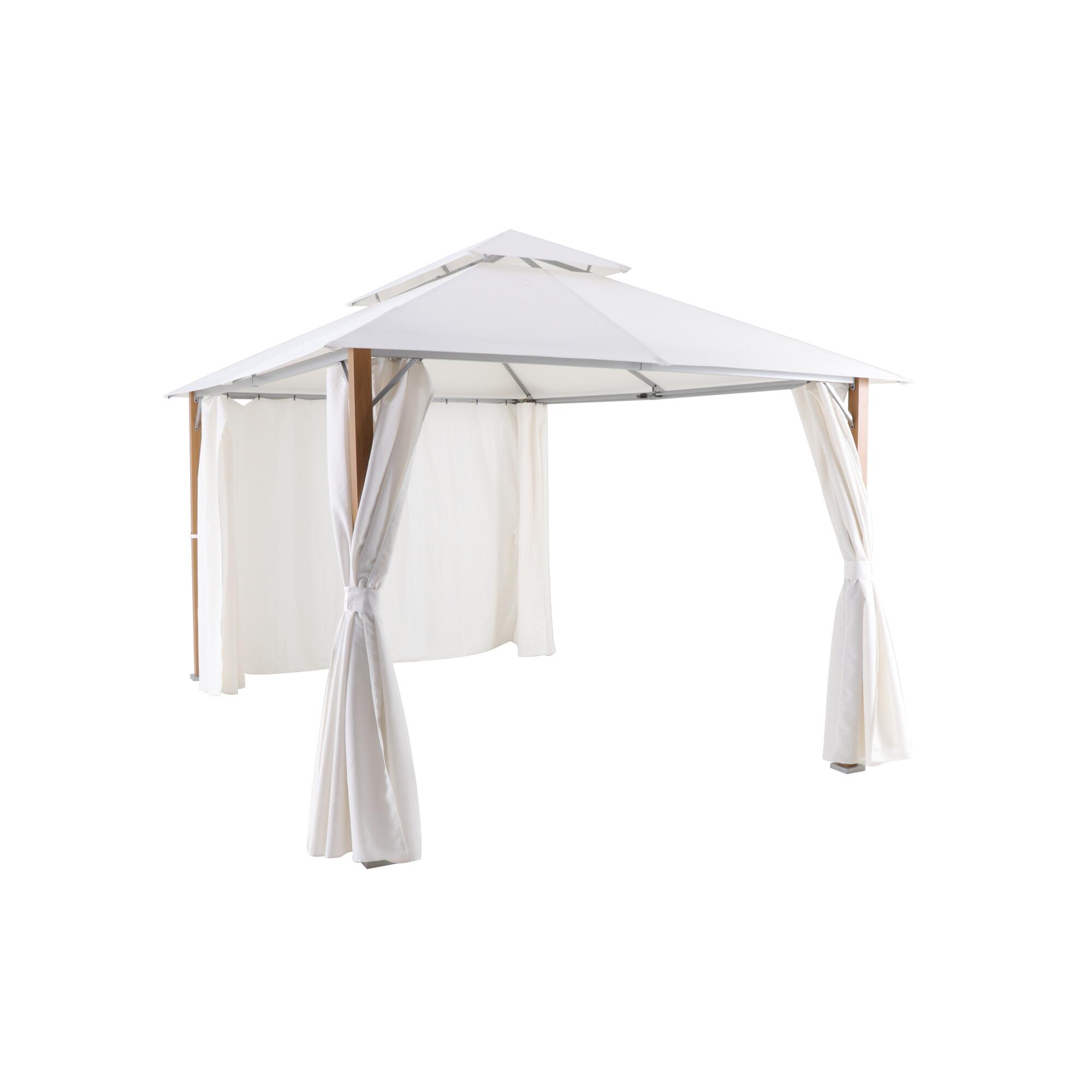 Pavilion gradina Naterial Agora, otel/aluminiu/poliester, 401 x 301 cm, H 285, alb