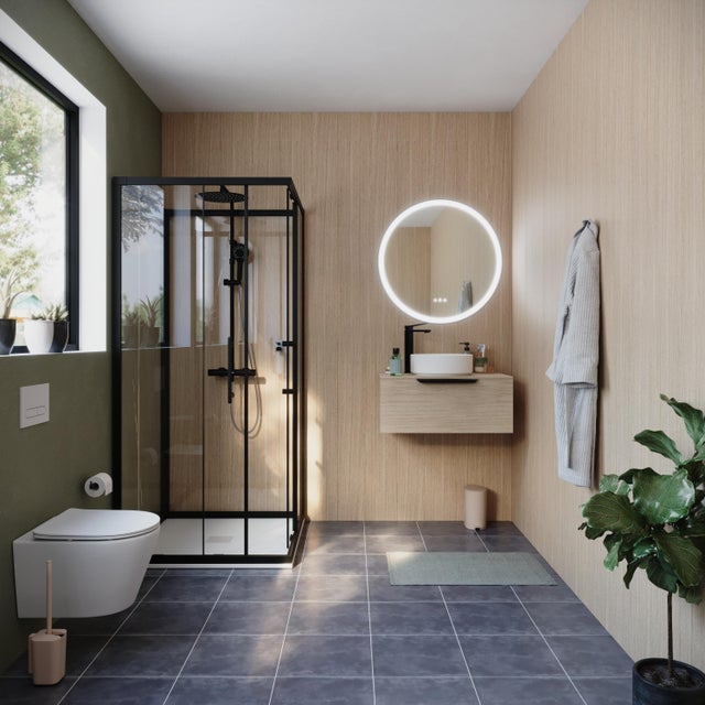Revestimiento de pared y techo decorativo efecto madera de PVC Artens Renolam alveolar roble claro 260x37.5cm