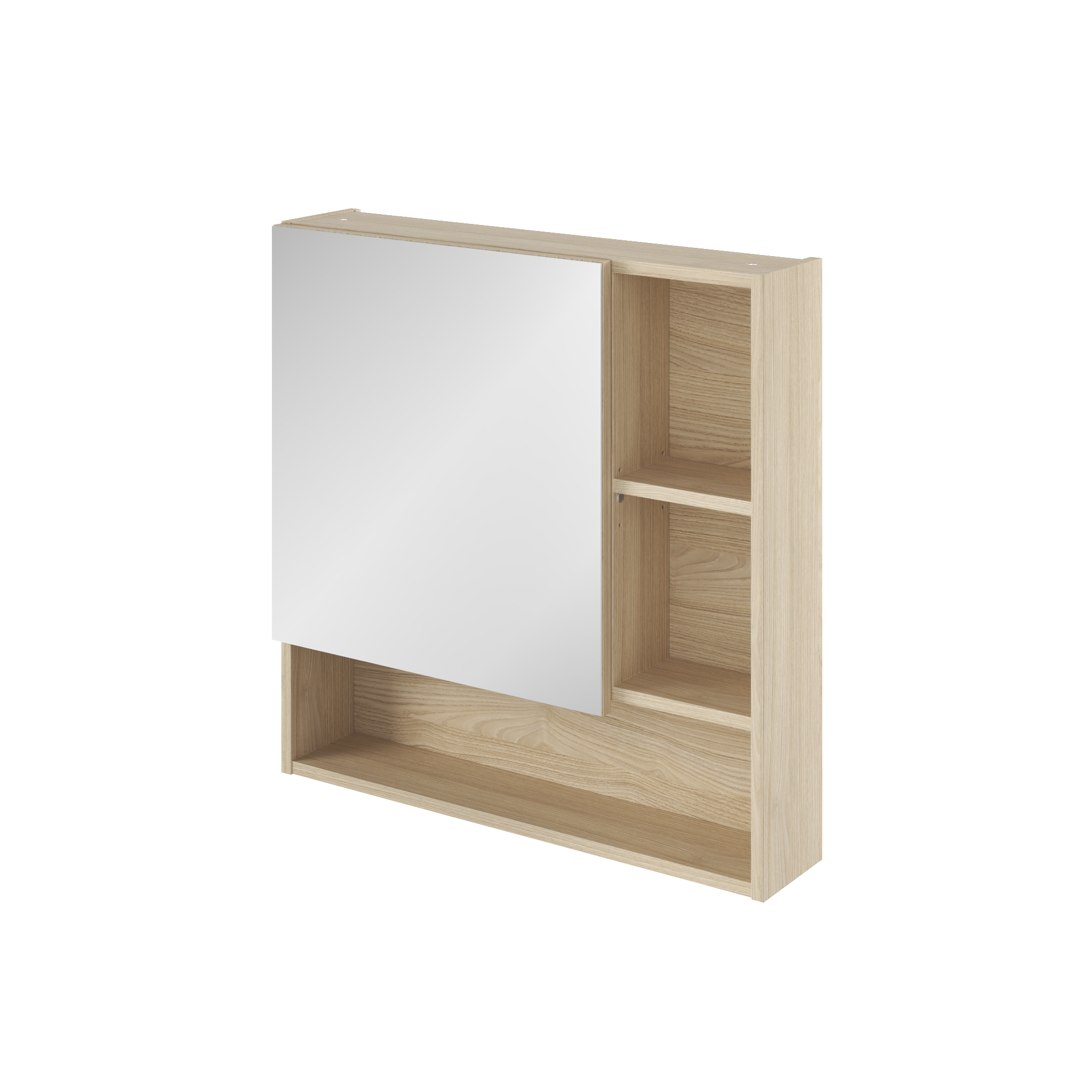 Armoire de toilette l.70 cm H.70 cm P.16 cm, effet chêne naturel, SENSEA Easy 3 - 7