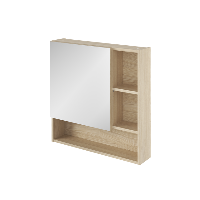 Armoire de toilette l.70 cm H.70 cm P.16 cm, effet chêne naturel, SENSEA Easy 3