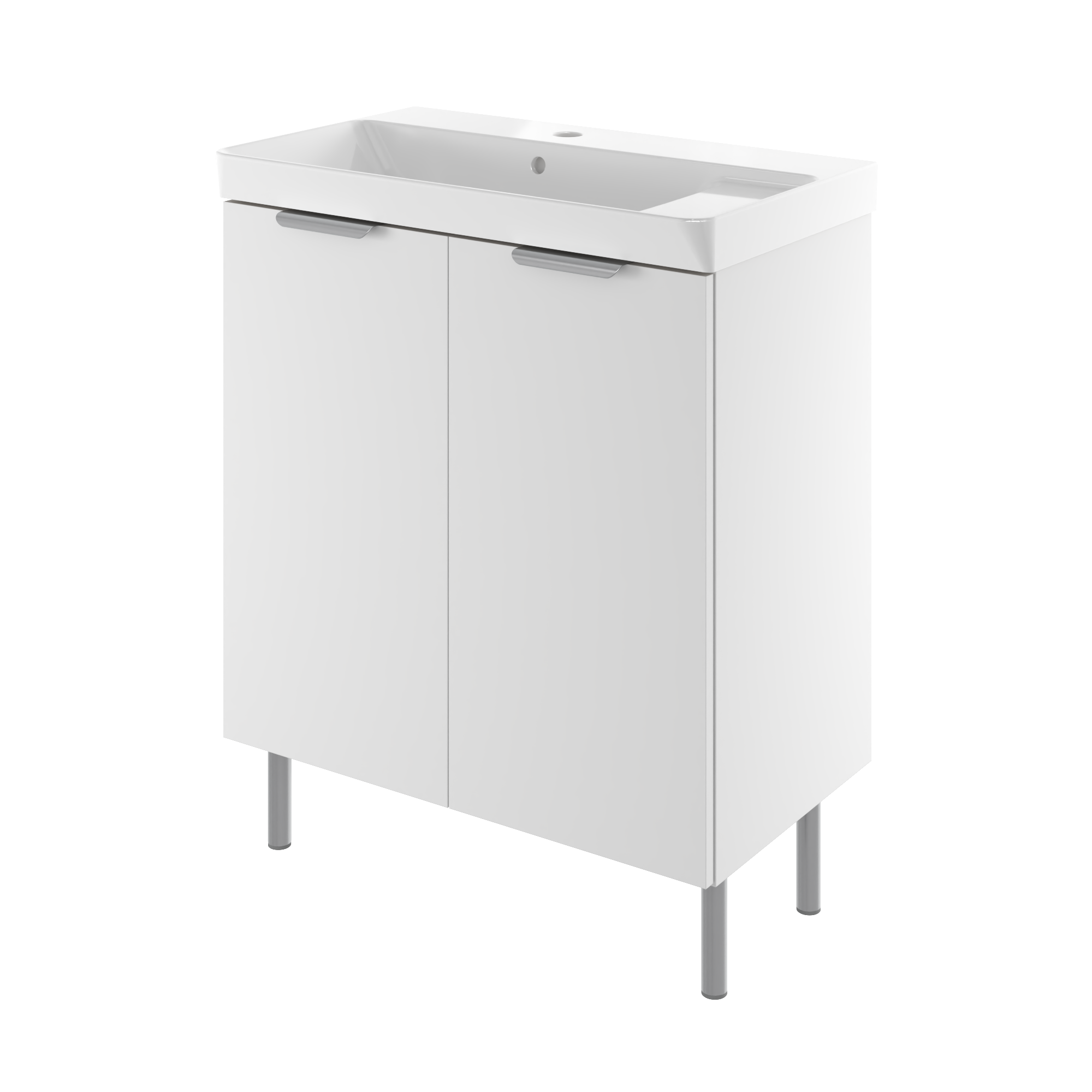 Zestaw szafka umywalkowa stojąca z umywalką 71x42 cm Easy biały mat Sensea