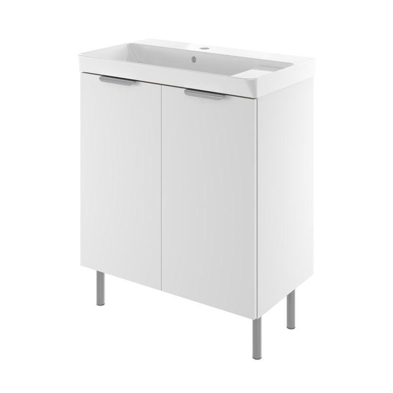 Zestaw szafka umywalkowa stojąca z umywalką 71x42 cm Easy biały mat Sensea