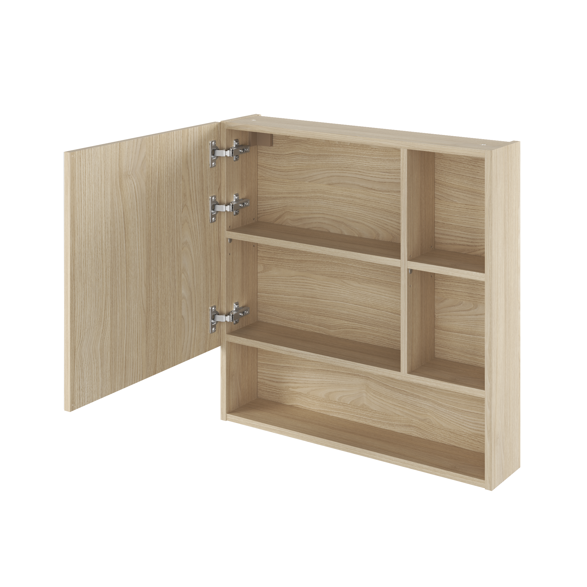 Armoire de toilette l.70 cm H.70 cm P.16 cm, effet chêne naturel, SENSEA Easy 3 - 8