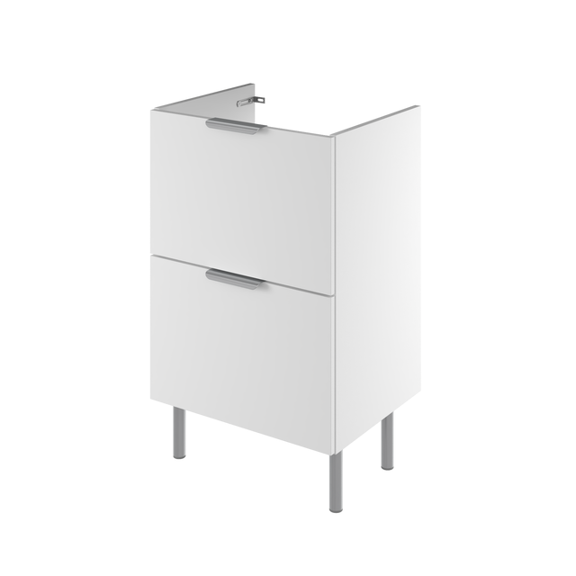 Meuble sous-vasque 2t L.50cm x H.81.8cm x P.39.6cm blanc mat Easy 3