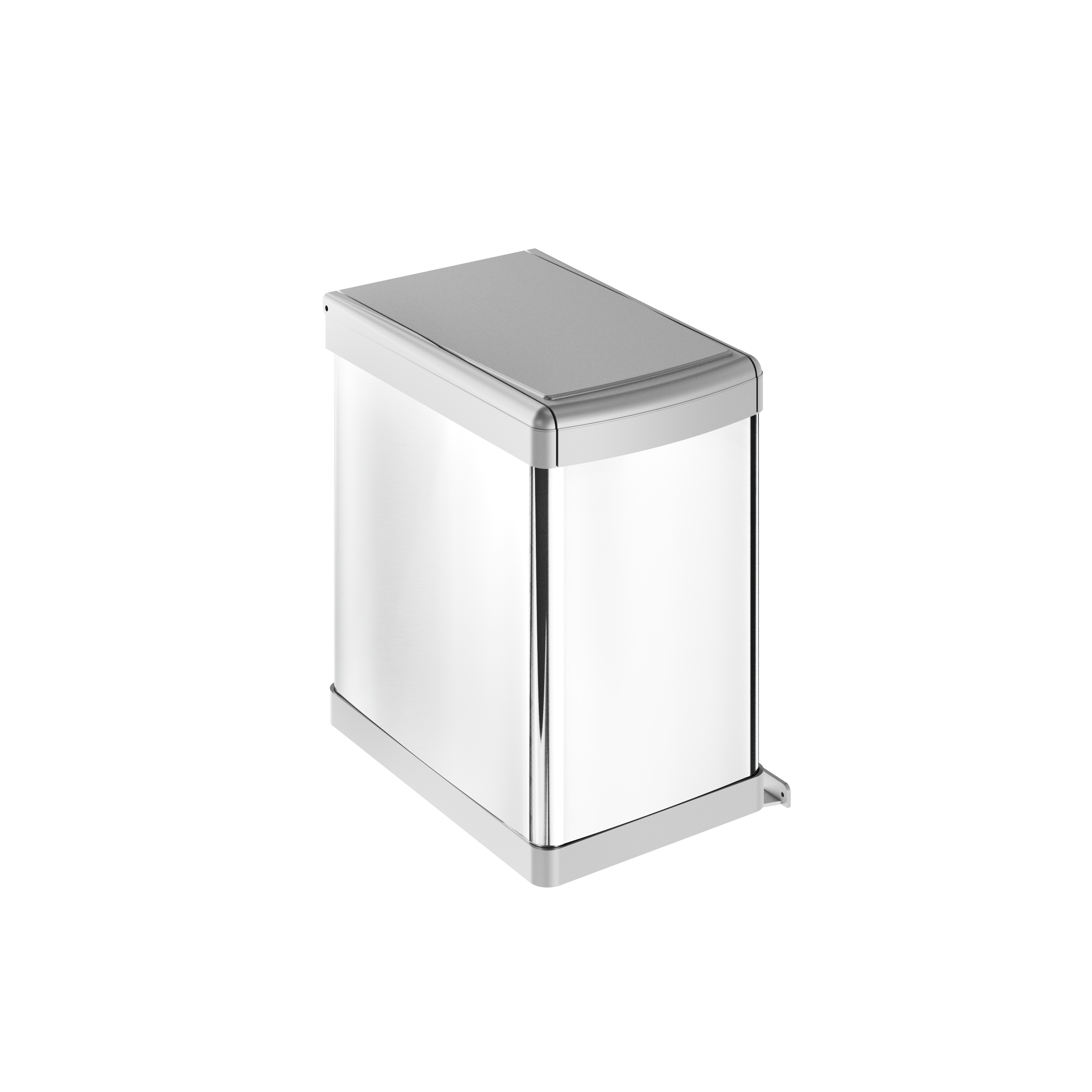 Poubelle intérieur de porte de cuisine 23L DELINIA ID acier gris - 2