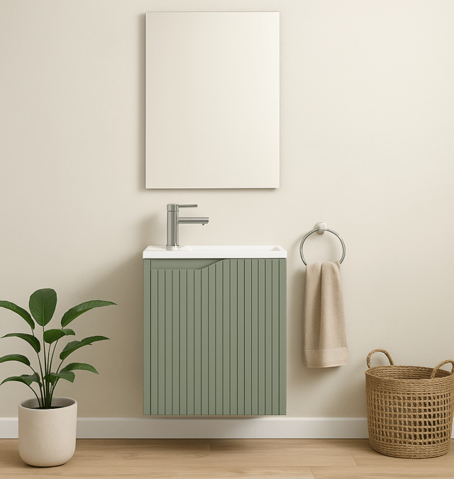 MUEBLE DE BAÑO CON LAVABO NOVA MINI VERDE 50X33CM 1 PUERTA