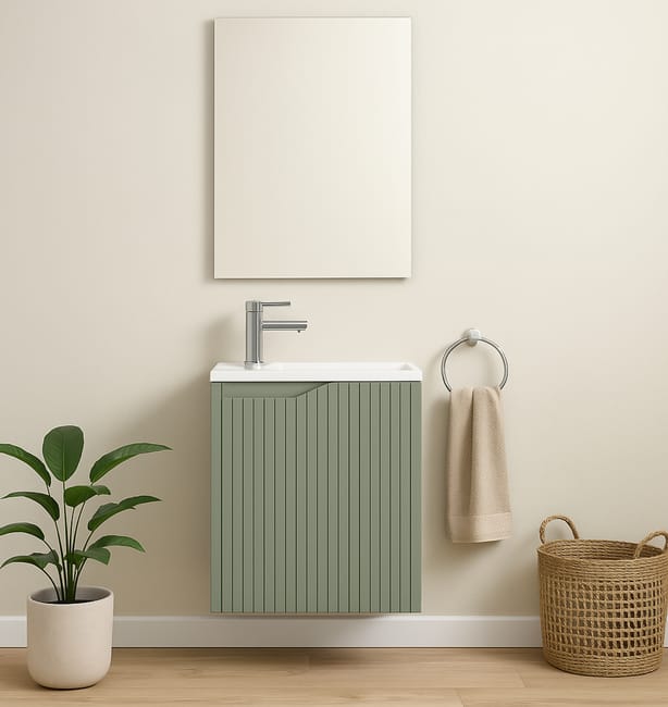 MUEBLE DE BAÑO CON LAVABO NOVA MINI VERDE 50X33CM 1 PUERTA - 1