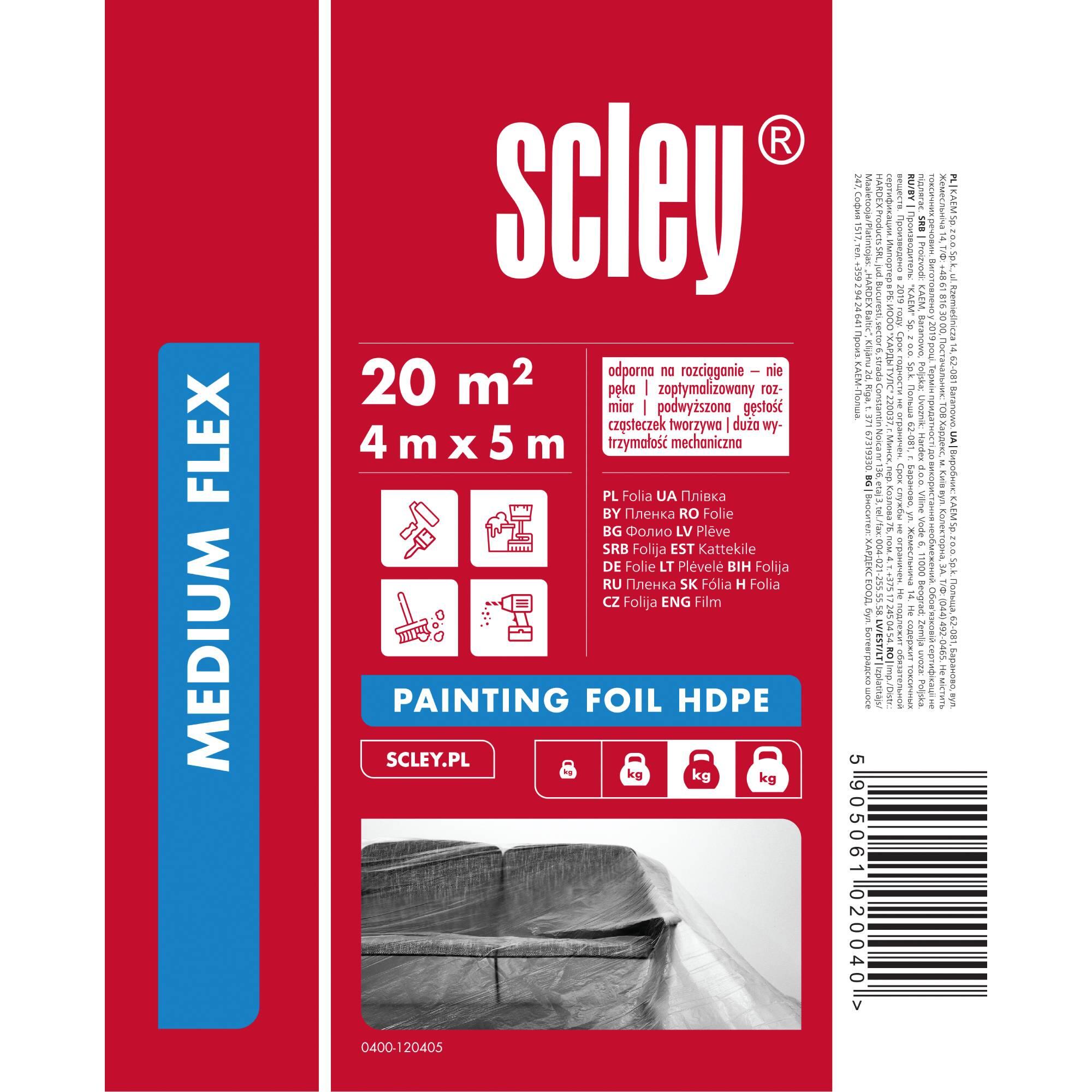 Folie protectie Scley pentru zugravit, din HDPE, 4 x 5 m
