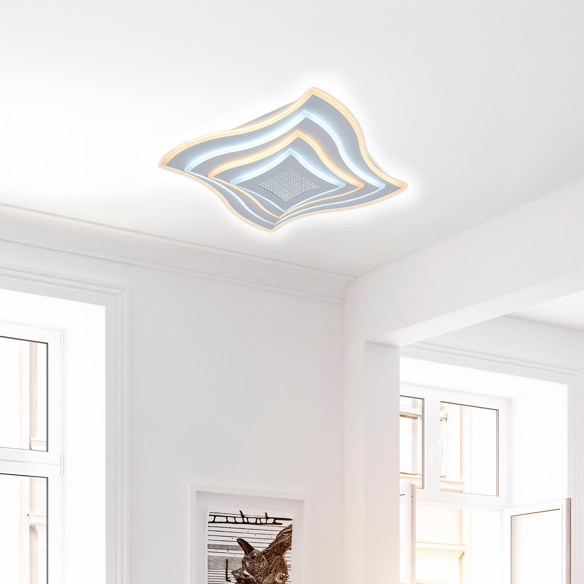 Plafoniera LED Masha bianco IP20 cct da bianco caldo a bianco freddo con regolazione di temperatura, 4400 lumen - 3