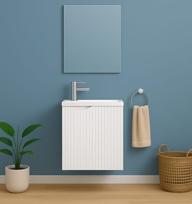 MUEBLE DE BAÑO CON LAVABO NOVA MINI BLANCO 50X33CM 1 PUERTA - 1