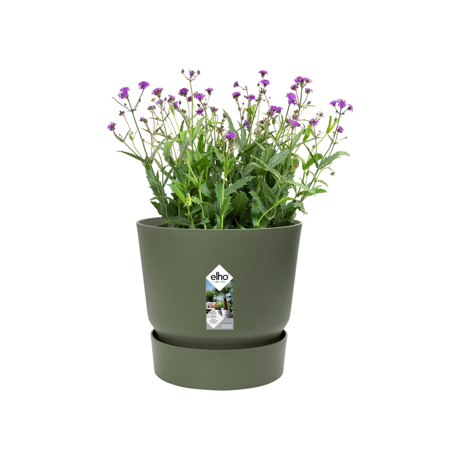 Vaso de plástico 20 cm verde Elho - 9