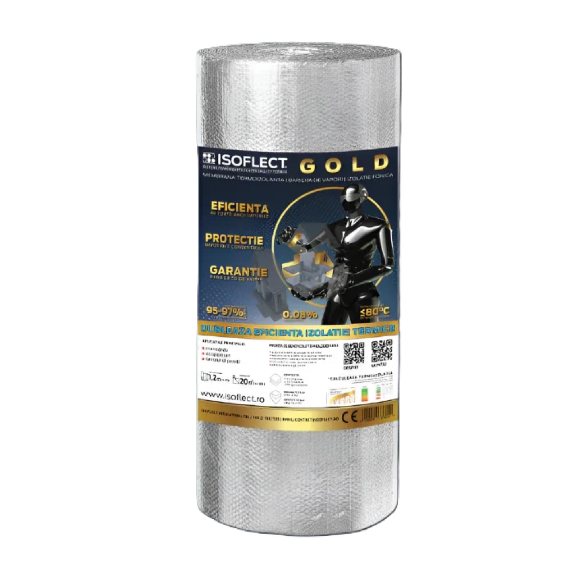 Folie bariera vapori termoizolanta Isoflect gold, 12mp | Leroy Merlin
