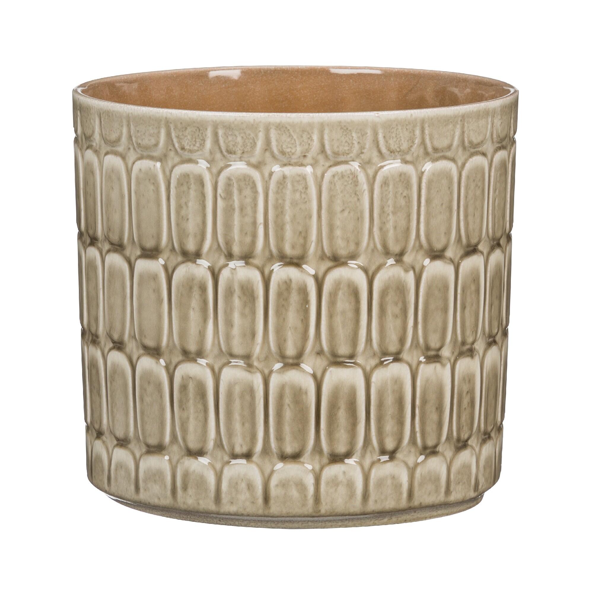 Ghiveci flori Luna, ceramica, Ø 10 cm, galben