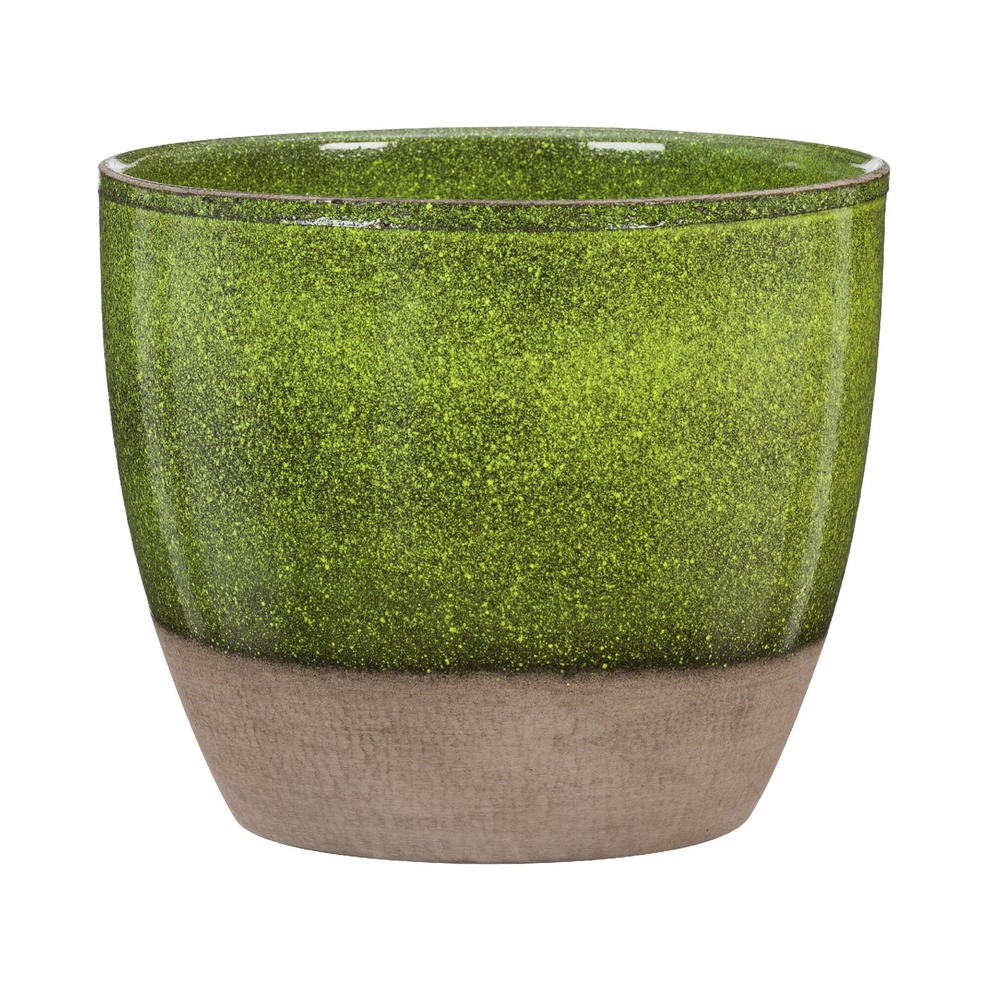 Ghiveci flori Flora, ceramica, Ø 16 cm, verde