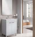 MUEBLE DE BAÑO CON ESPEJO LC1 BLANCO 60X45CM - 1