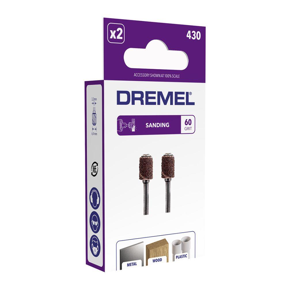Lot de 2 bandes de ponçage DREMEL ø 6,4 mm grain 60, DREMEL 430 - 2