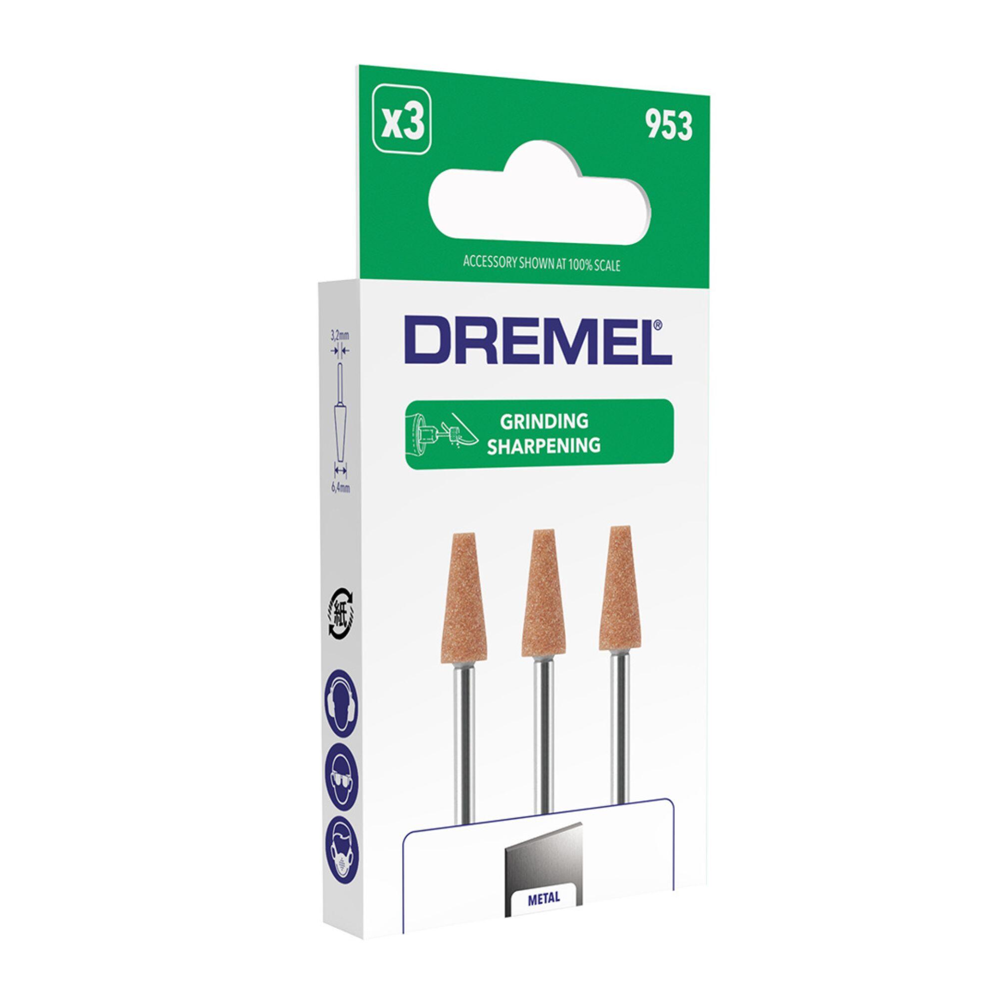 Lot de 3 meules à rectifier en oxyde d'aluminium ø 6,4 mm, DREMEL 953 - 2