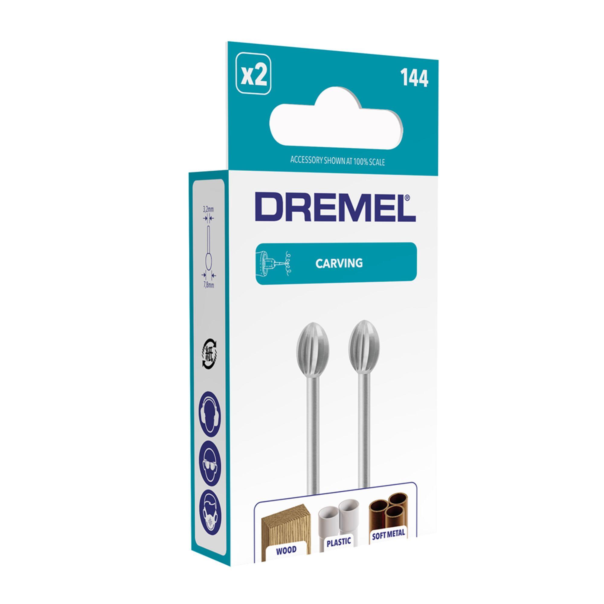 Lot de 2 fraises haute vitesse à forme ovale ø 7,8 mm, DREMEL 144 - 2