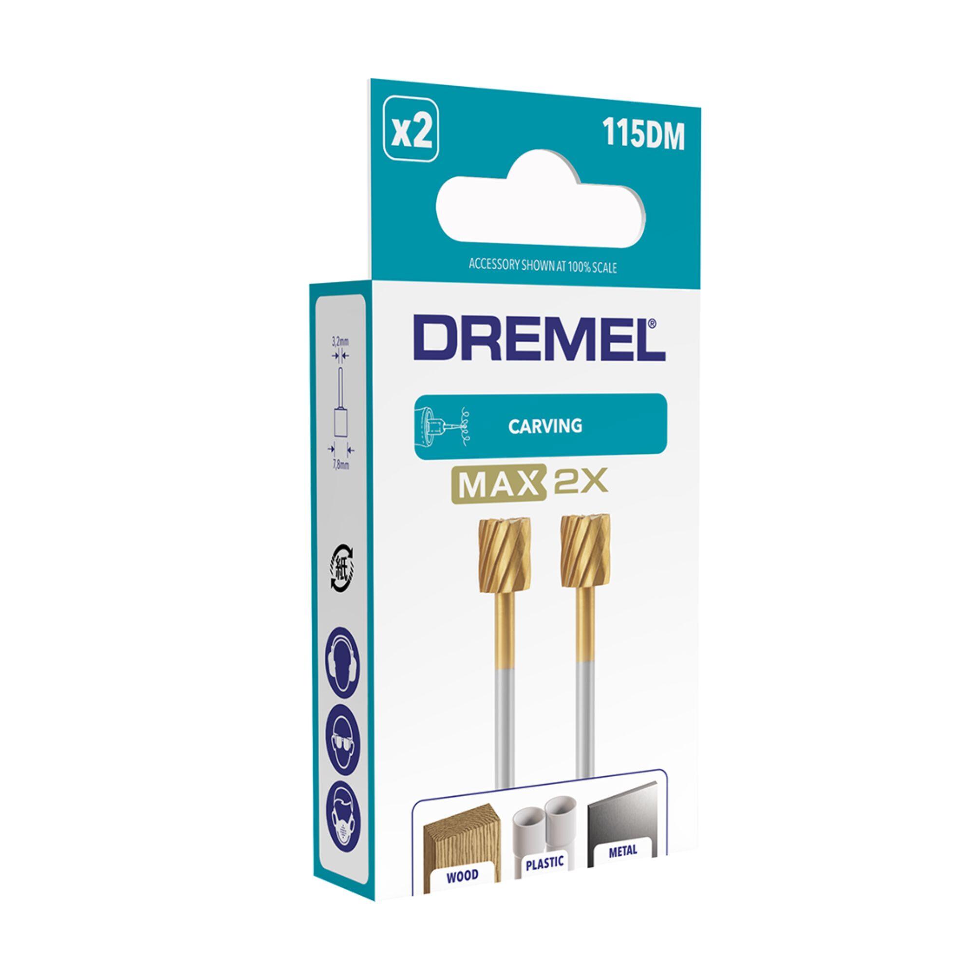 Lot de 2 fraises à graver en forme cylindrique 7,8 mm DREMEL MAX 115DM - 5