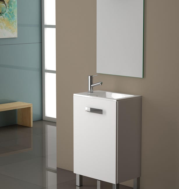 MUEBLE DE BAÑO CON LAVABO PARIS BLANCO 50X33CM 1 PUERTA - 1