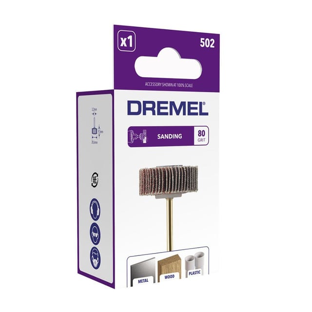 Polissoir à lamelles ø 9,5 mm grain 80, DREMEL 502
