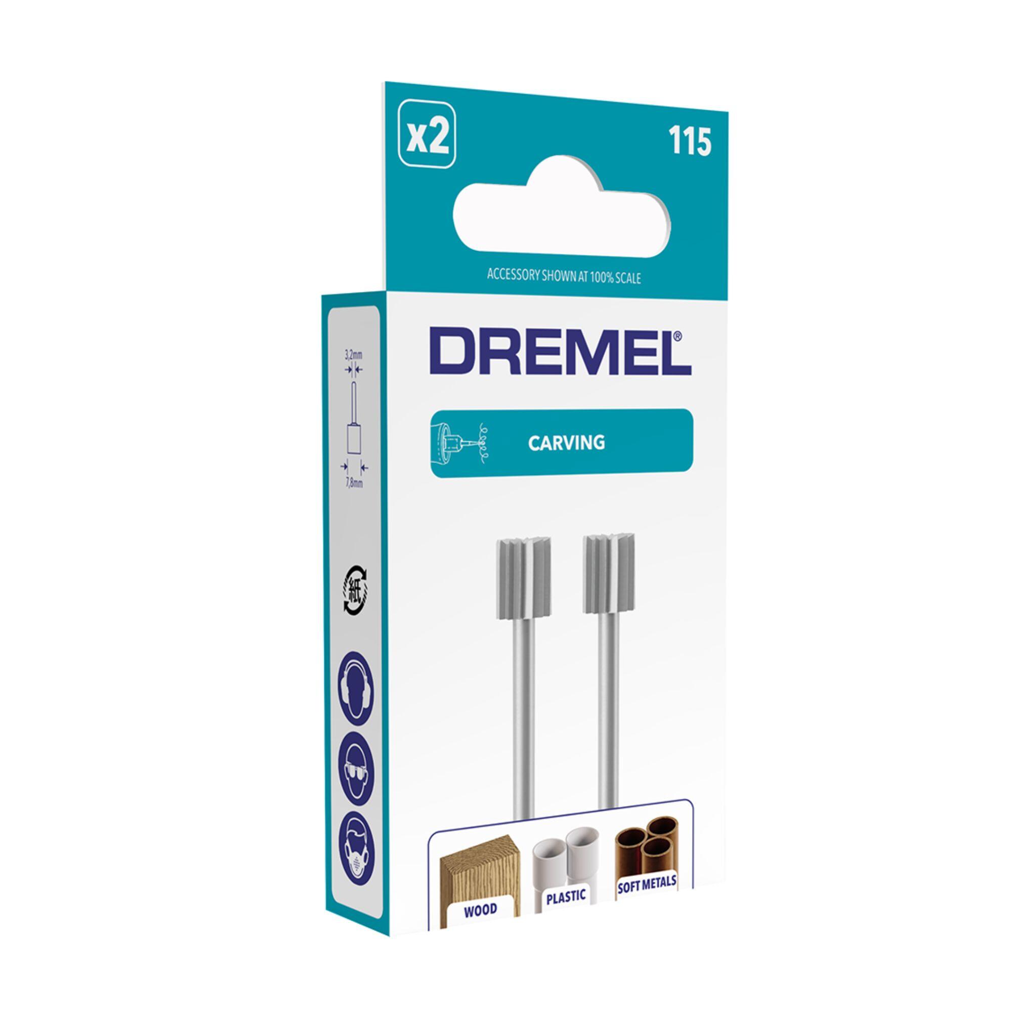 Lot de 2 fraises haute vitesse à forme cylindrique ø 7,8 mm, DREMEL 115 - 3