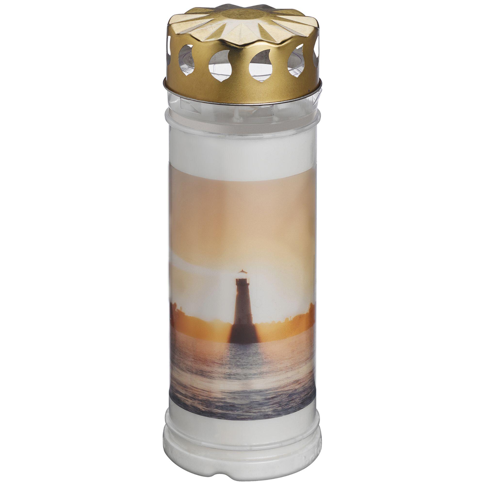 Candela din plastic, timp ardere 168 ore, alb