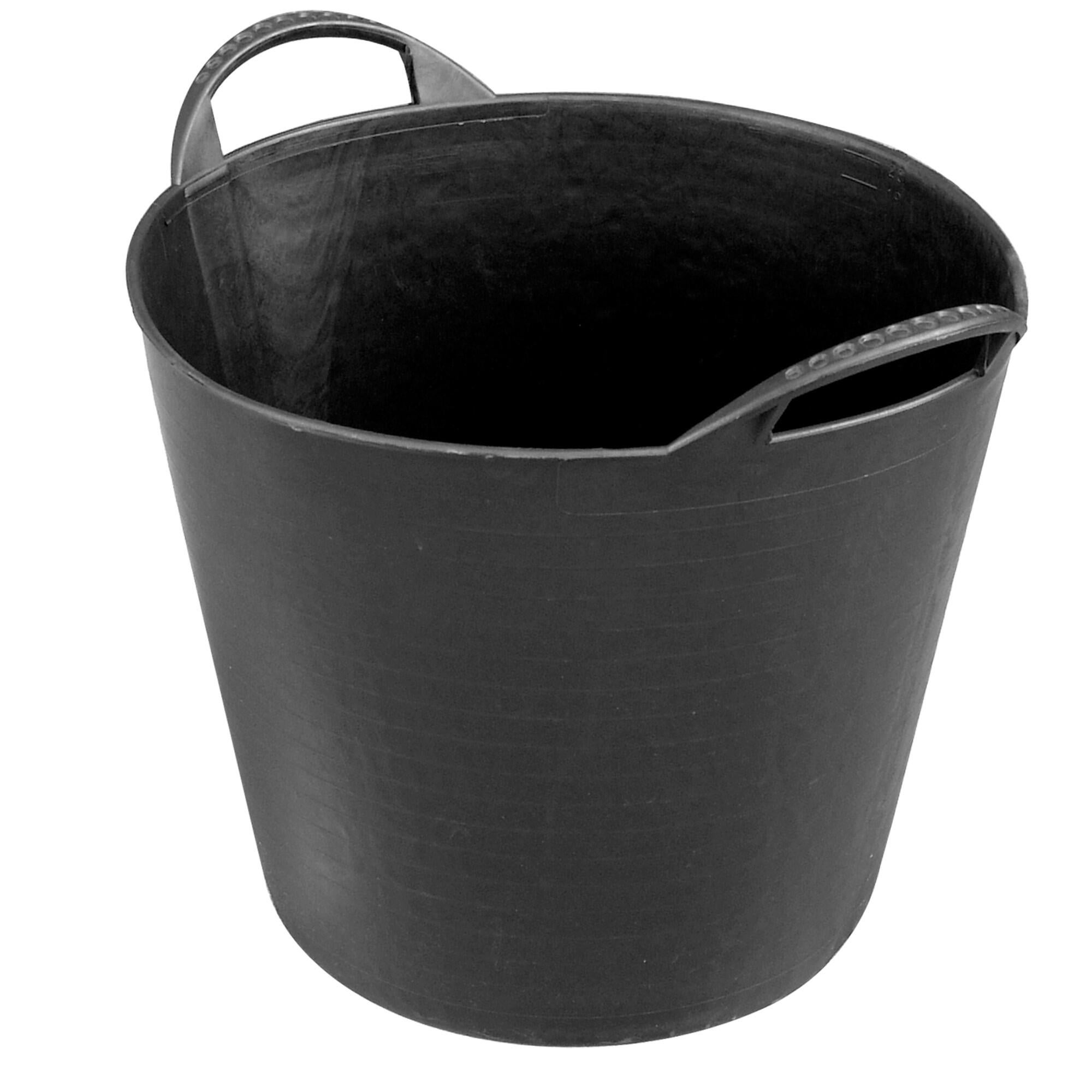 Cos flexibil Honest, cauciuc, rotund, capacitate 22 litri, negru