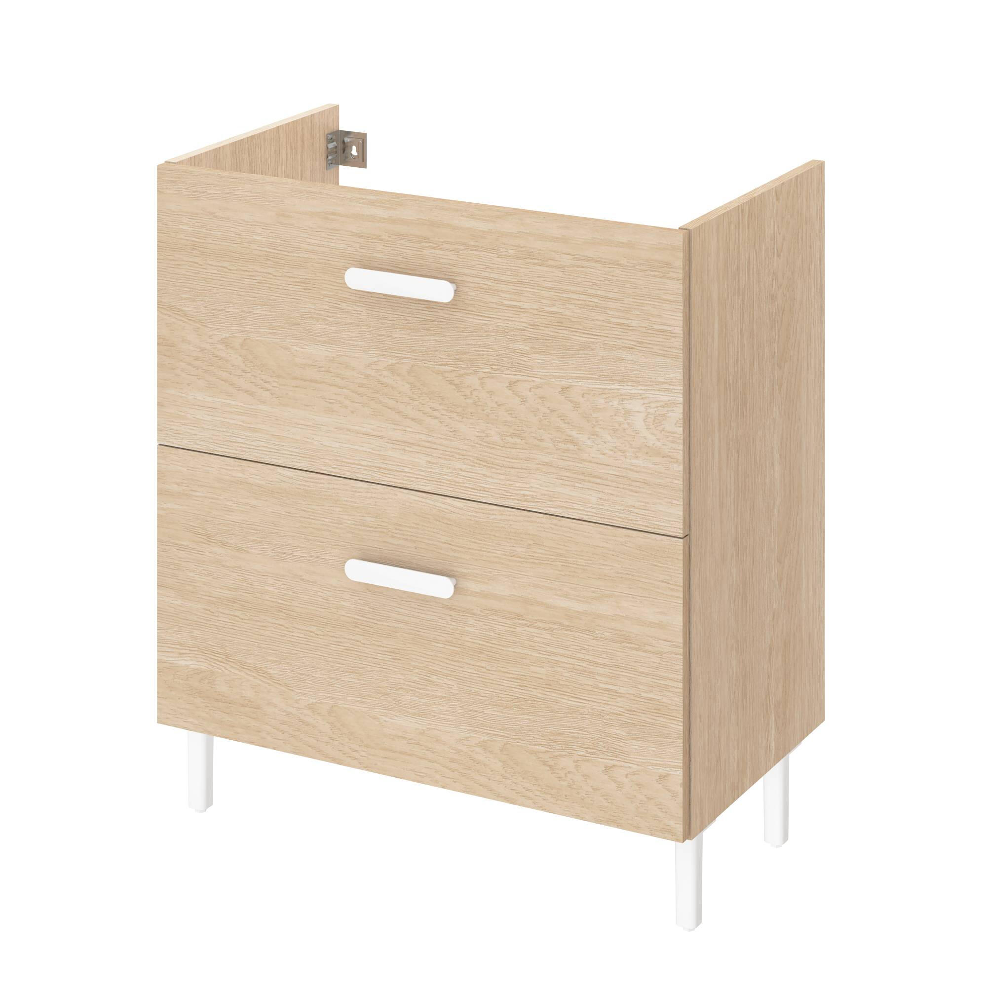 Baza pentru lavoar cu sertare Sensea Easy, 79.5 x 39.8 cm, natur