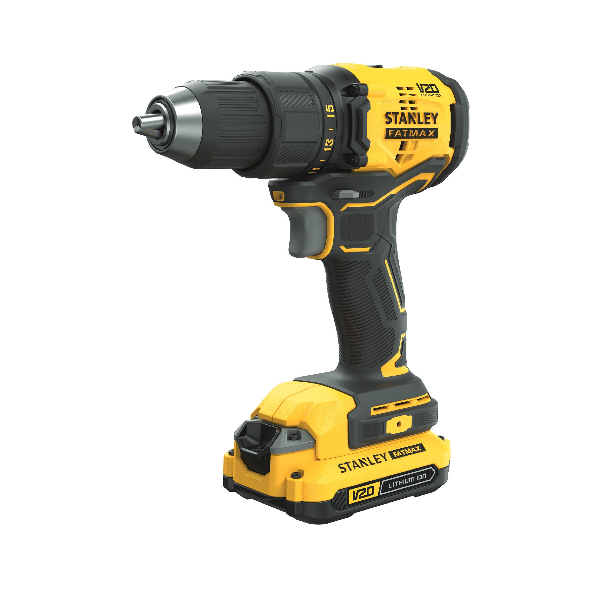 Masina de gaurit pe acumulator Stanley V20 Brushless, 18 V, 1.5 Ah, 2 acumulatori