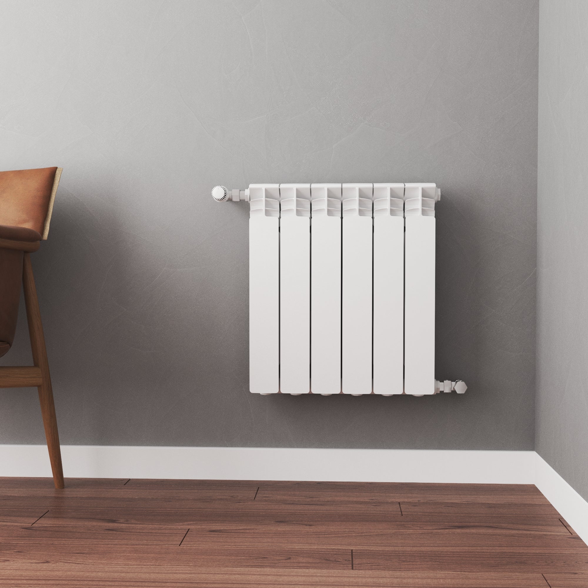Radiateur eau chaude 660W, l.48xH.55.6 cm Alurad EQUATION horizontal blanc - 2