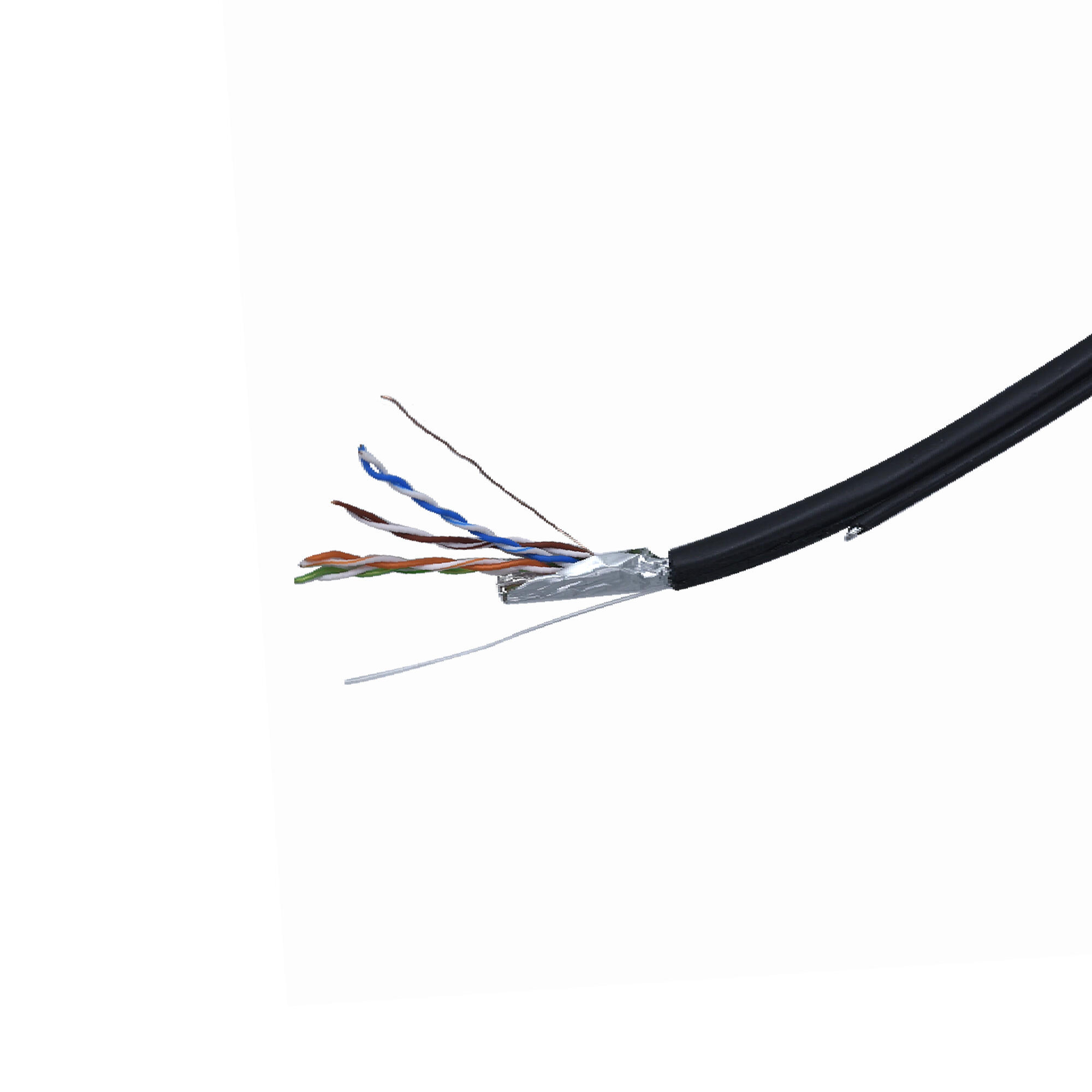 Cablu FTP, CAT5E, cu messenger, 305 m, cauciuc, negru