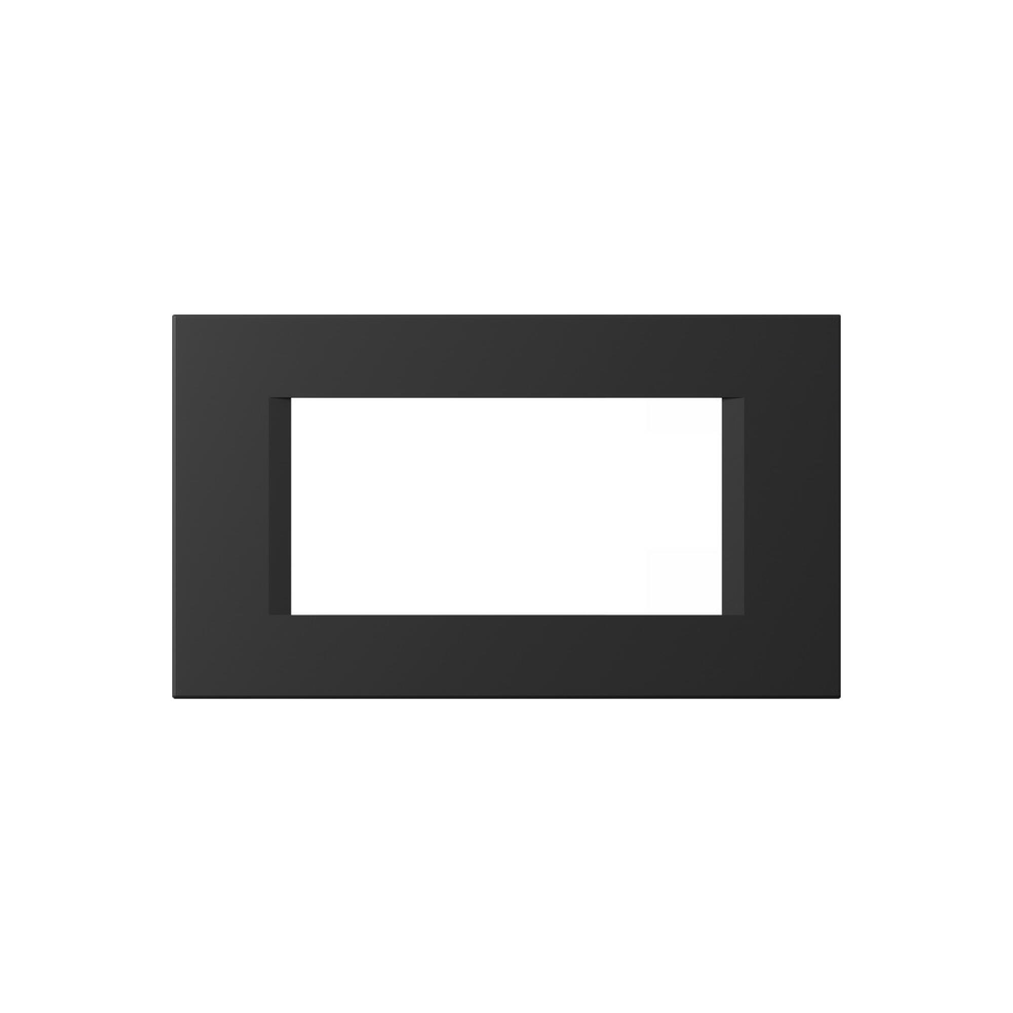 Rama decorativa pentru 4 module Tem Modul Line, pentru aparataj modular, IP20, negru grafit