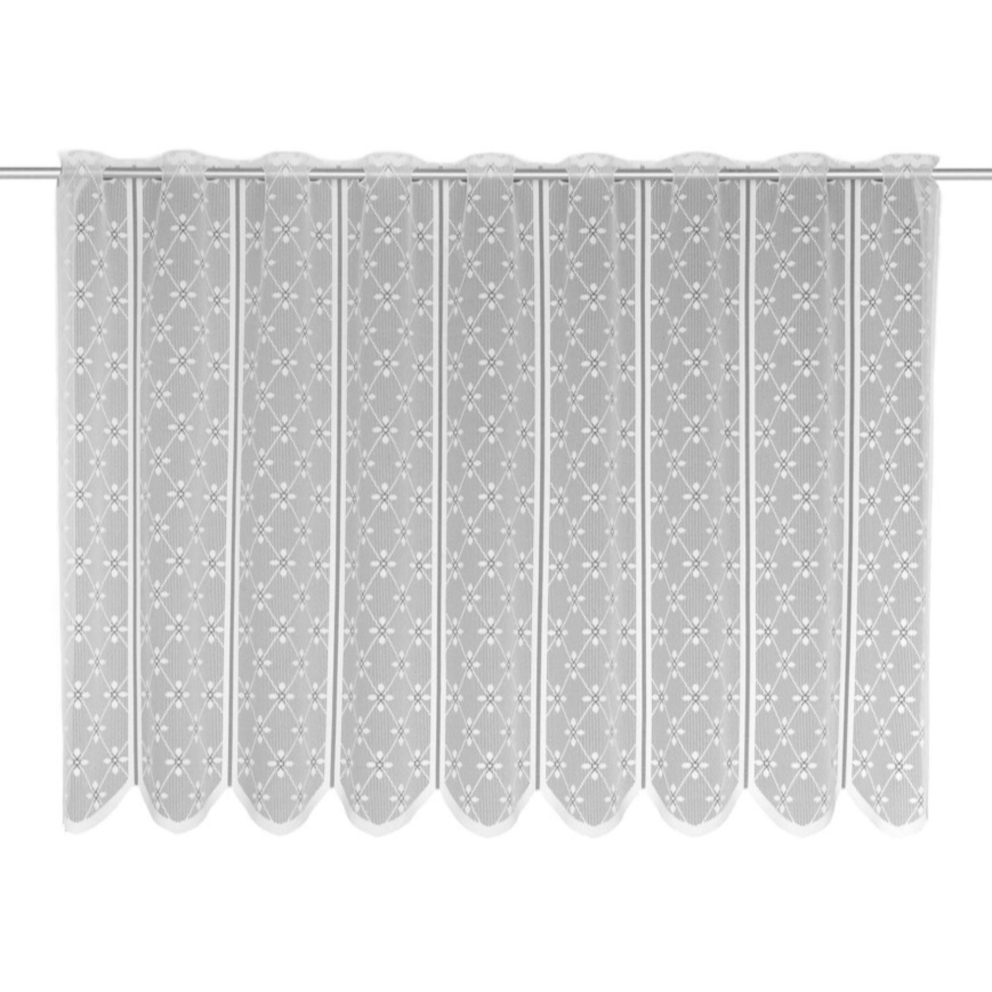 Perdea bucatarie 140 x 75 cm Wels, cu inele, alb