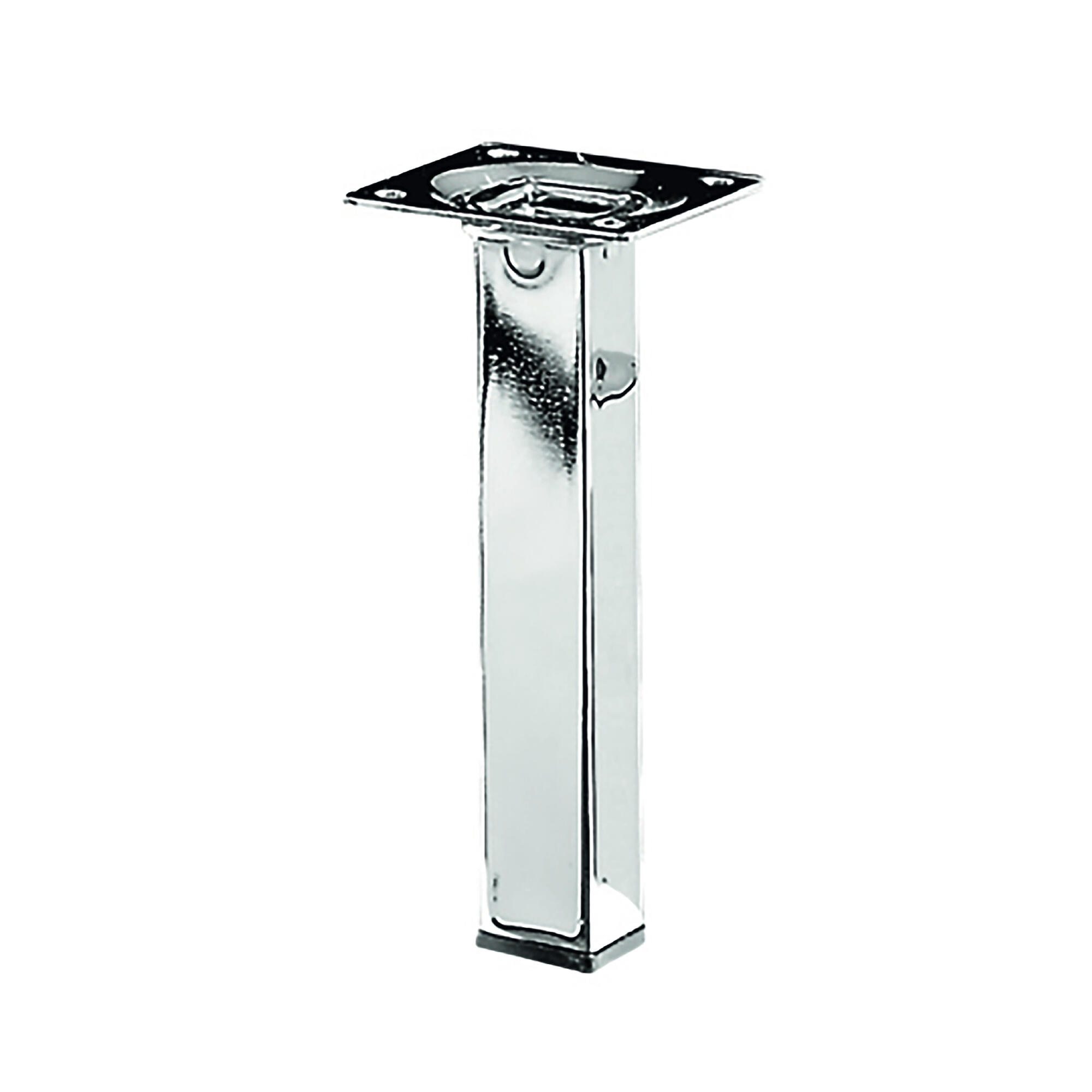 Picior mobila, 25 x 25 mm, H 150 mm, metal, gri, lucios