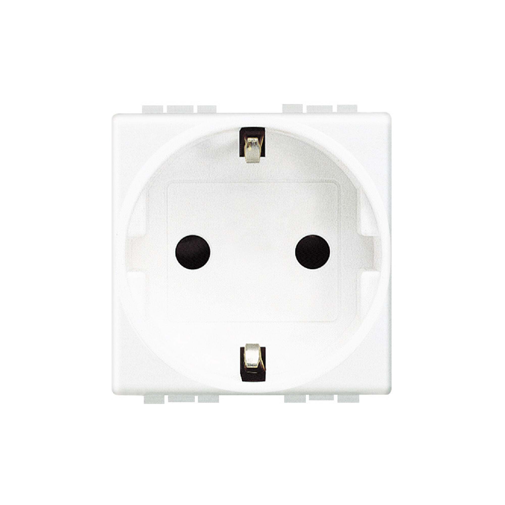 Priza schuko Legrand Living Light, 2 module, IP20, alba