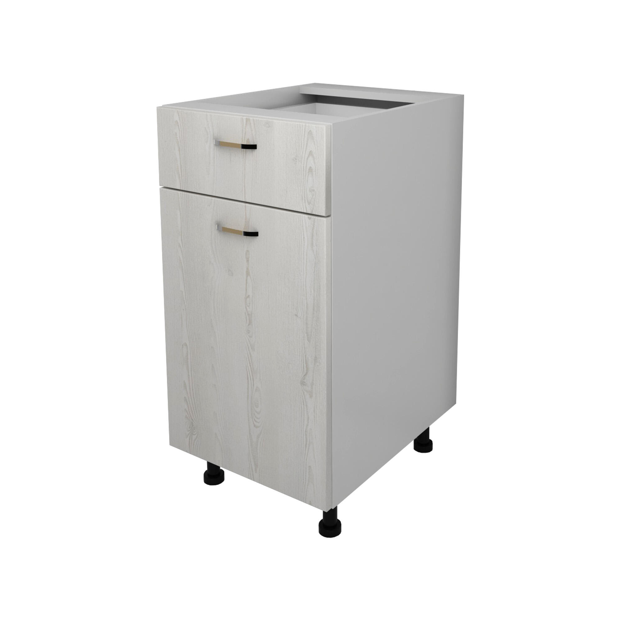 Corp inferior Delice, 1 usa si 1 sertar, latime 40 cm, material usa PAL melaminat, decor pin alb