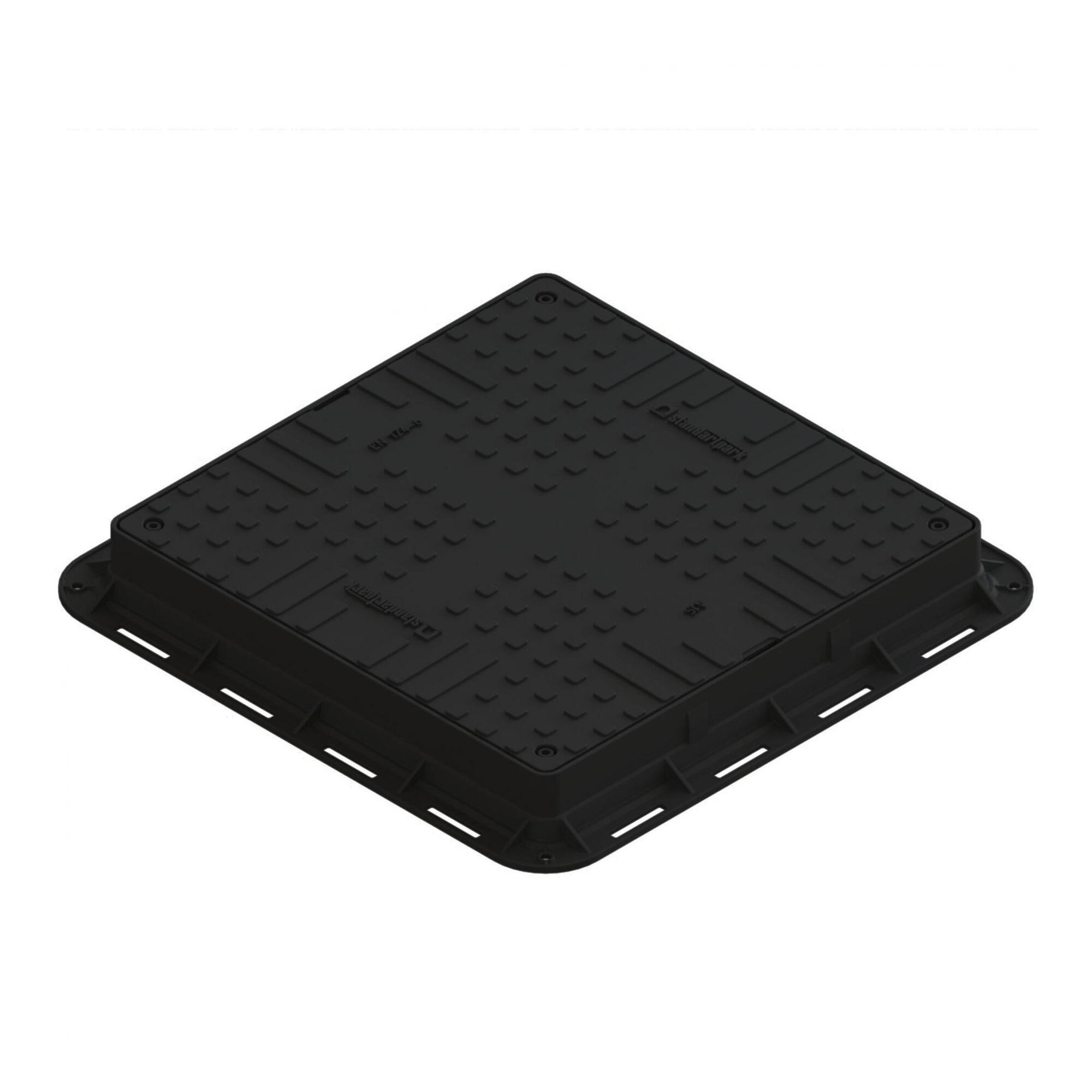 Capac canal, polipropilena, clasa A15, 700 x 700 x 80 mm, pas liber 550 mm, negru